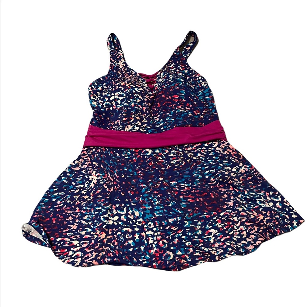 Woman Within Multicolor One Piece Swimsuit